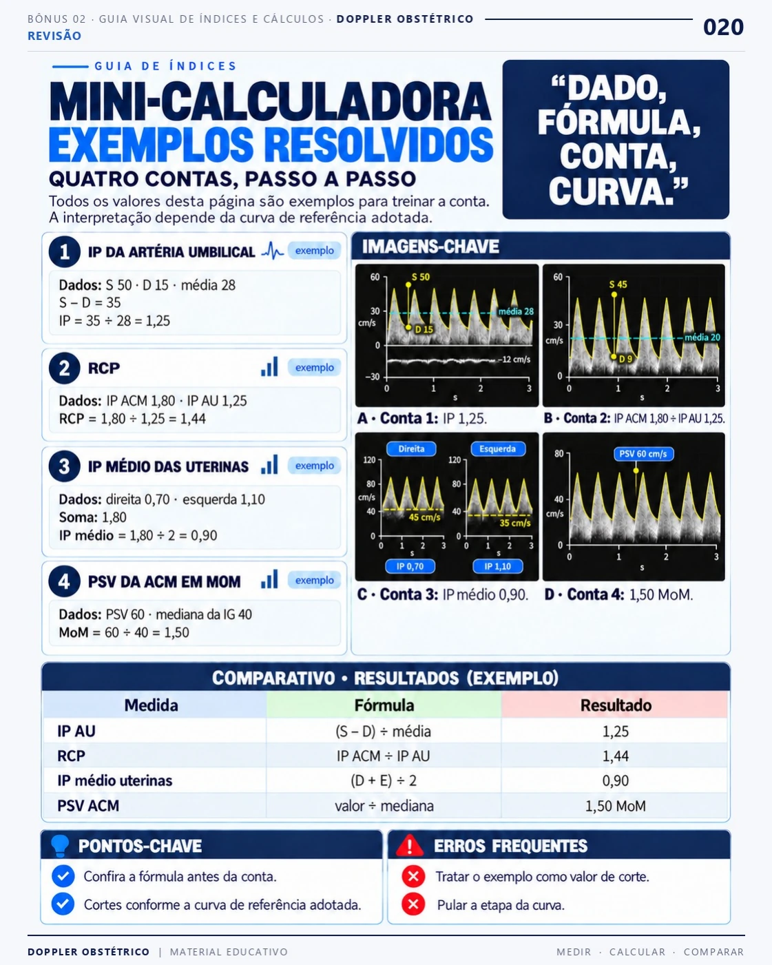 Exemplo de página: Guia Visual de Índices, Percentis e Cálculos